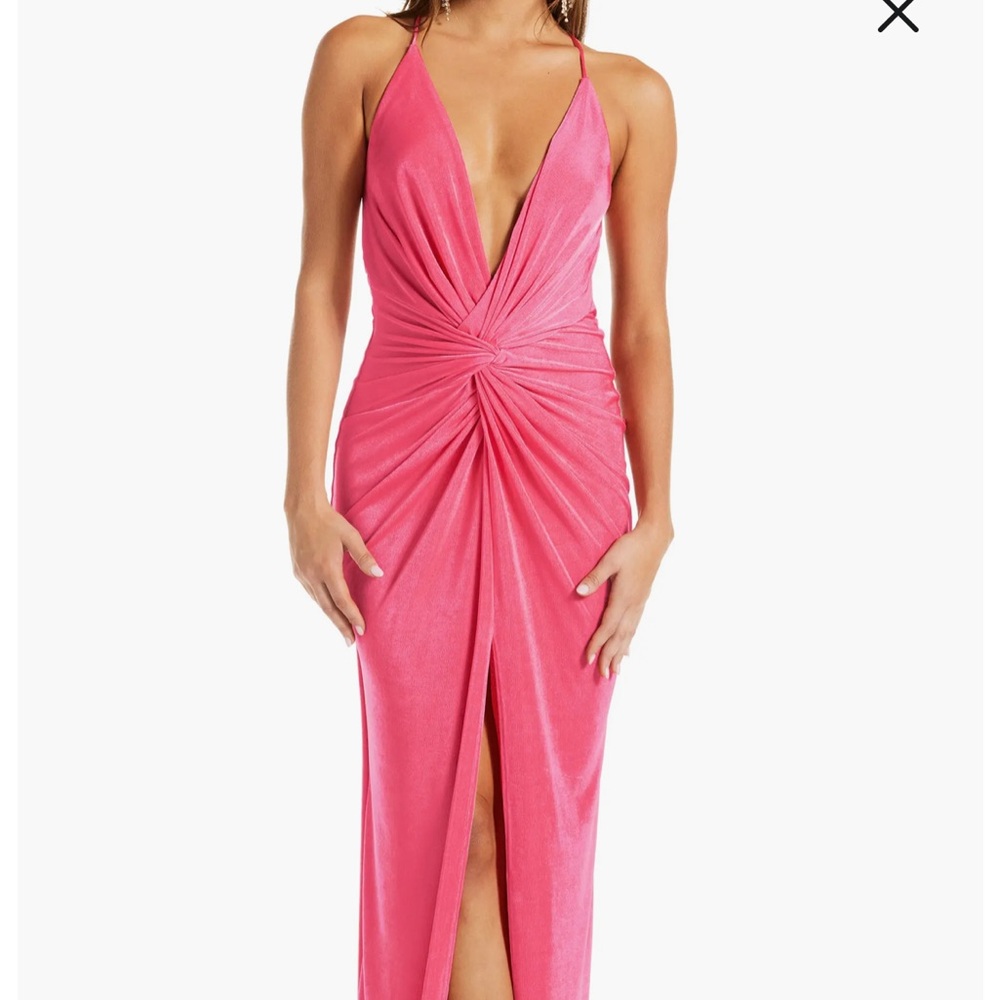 Katie May Pixie Plunge Neck Twist Front Gown